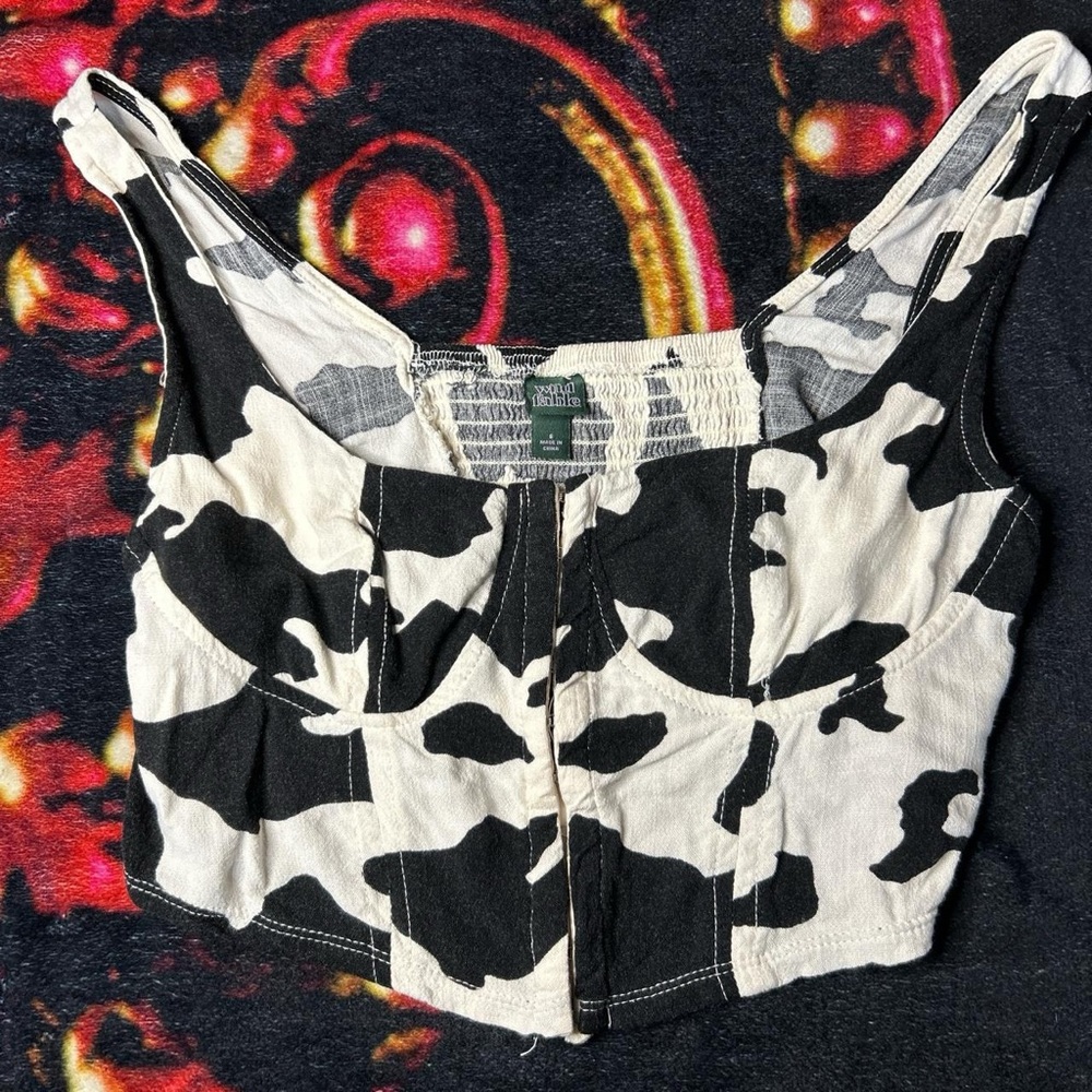 Wild Fable cowprint corset tank